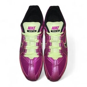 Nike Zoom Rival MD Track Field Shoes Women's Spikes Purple Green Running Size6